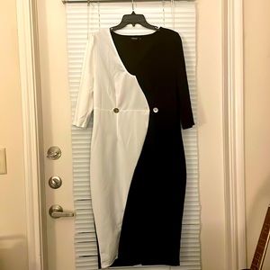 SHEIN black and white Plus Size event dress